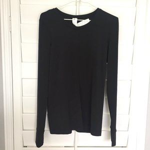 Fabletics Black Long sleeve Aria Scoop Neck Top- S